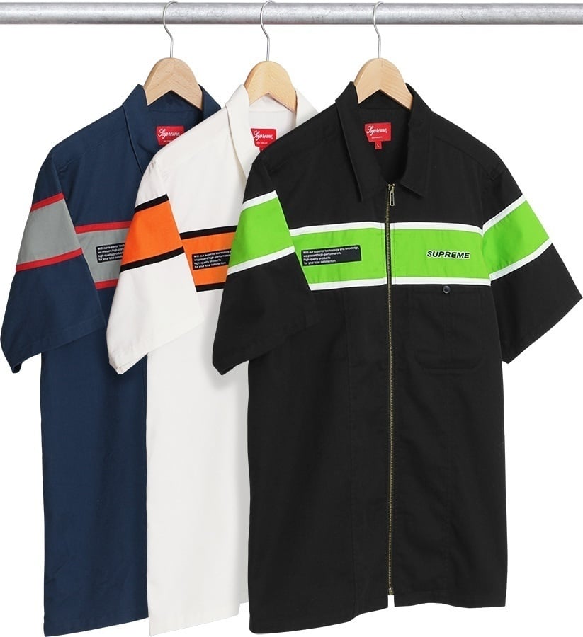 S/S Zip Up Work Shirt